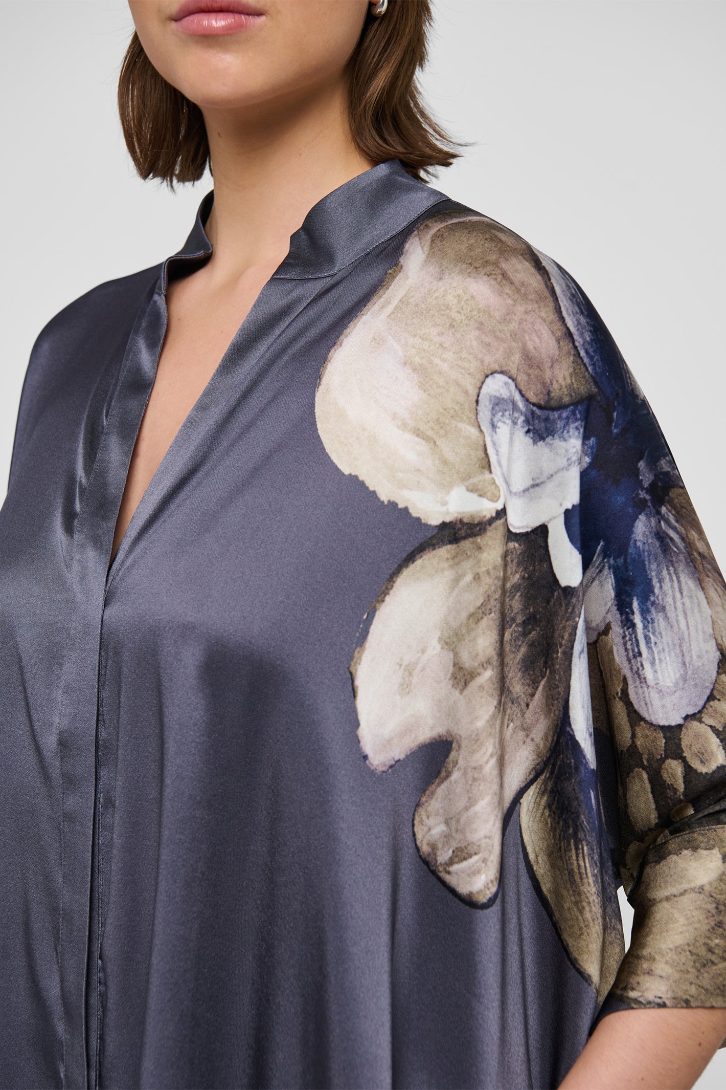 Dea Kudibal MandyDEA 1260126 Belladonna Steel Grey Stand Collar Blouse