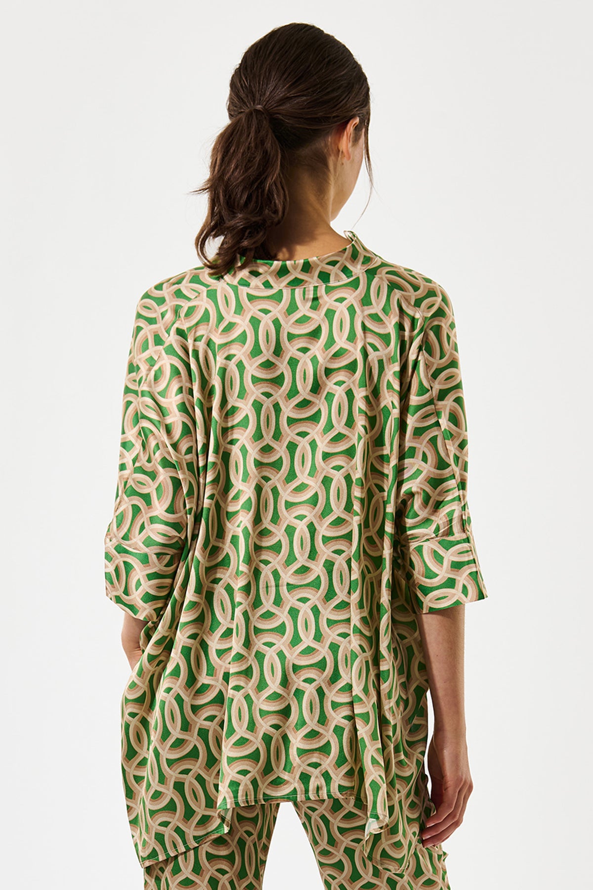 Dea Kudibal MandyDEA 2750326 Deuce Green Stand Collar Blouse, back close view