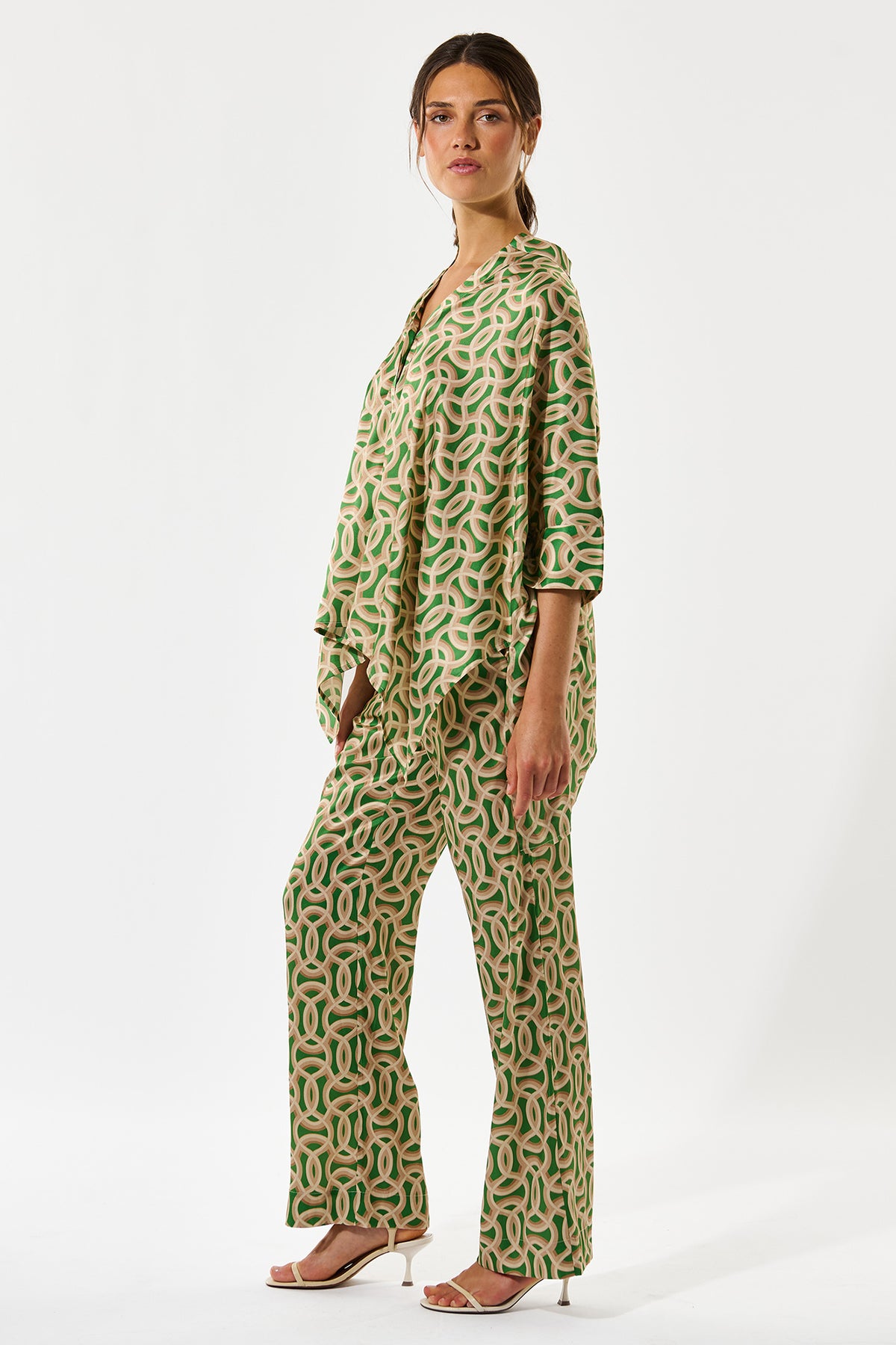 Dea Kudibal MandyDEA 2750326 Deuce Green Stand Collar Blouse, front view