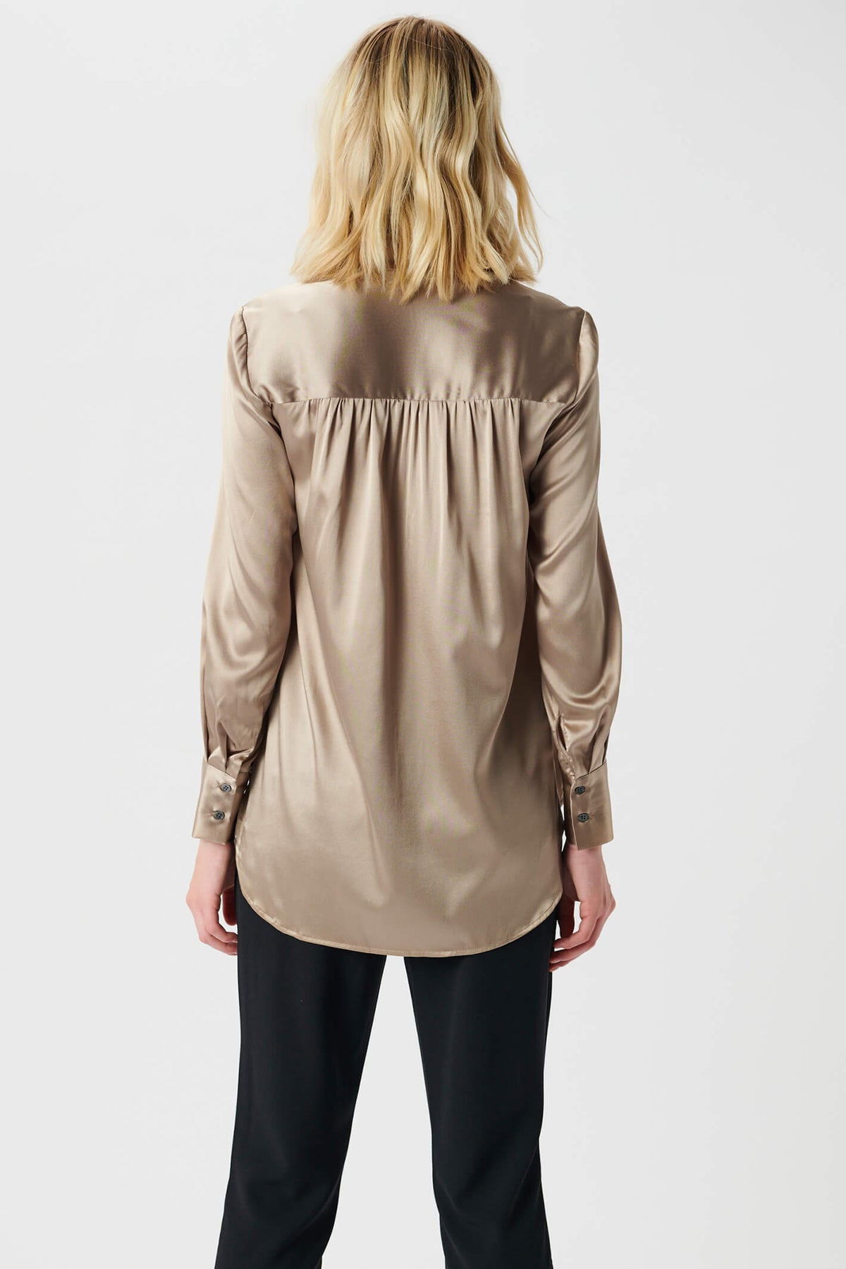 Dea Kudibal NateDEA 18-0722 Canvas Beige Silk Blouse, back view