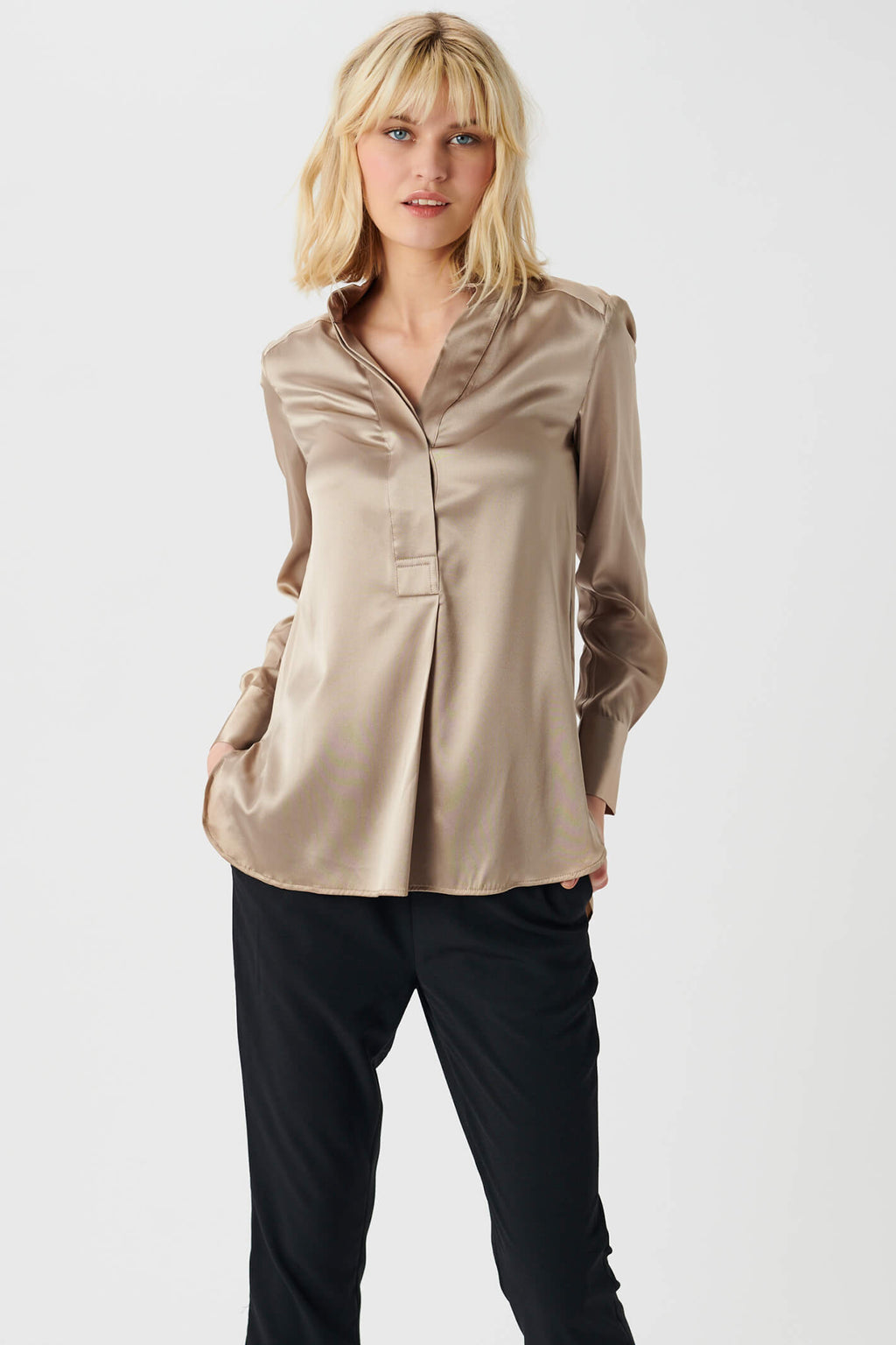 Dea Kudibal NateDEA 18-0722 Canvas Beige Silk Blouse, front view