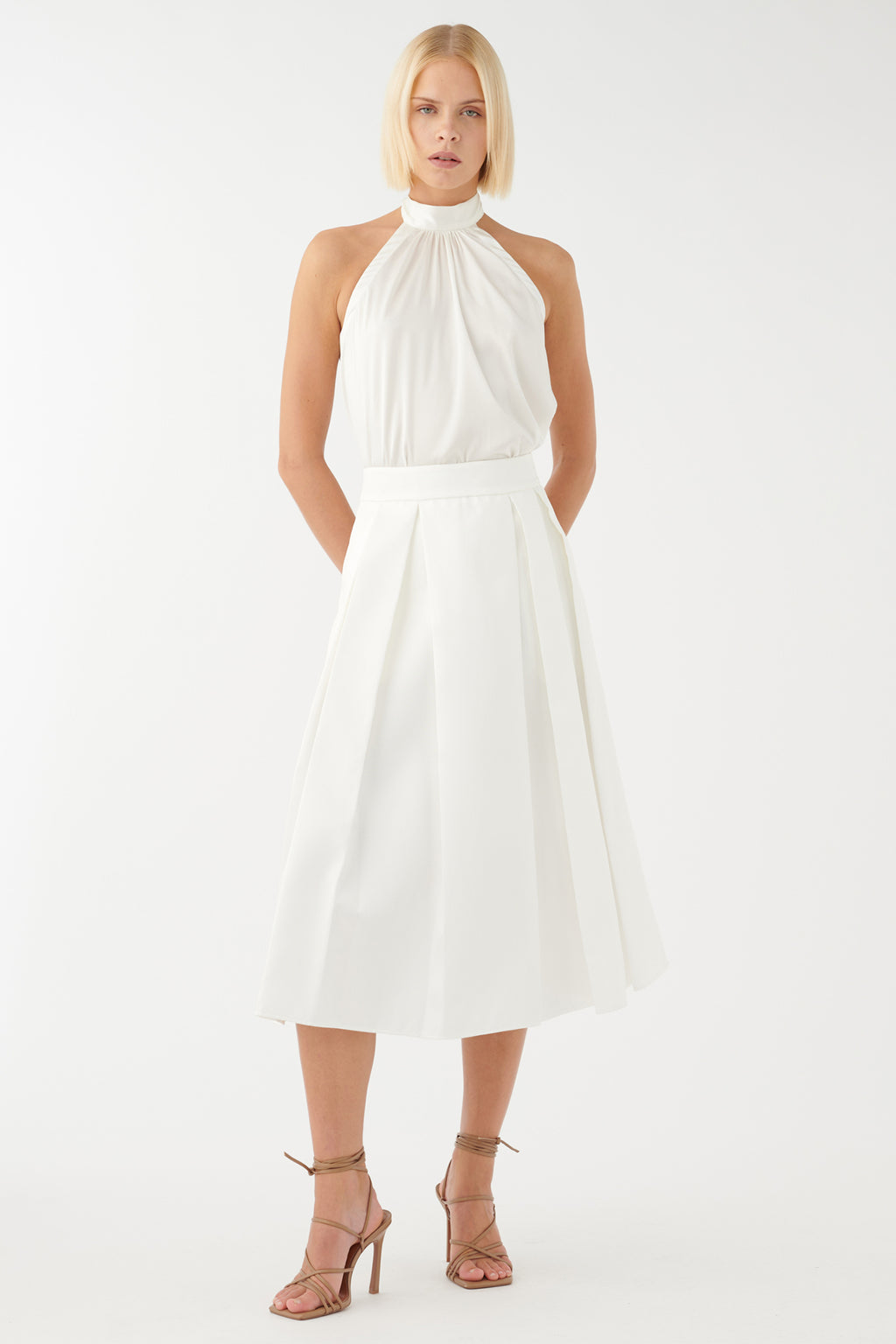 Dea Kudibal NikkiDEA 0700424 White Halterneck Top, full length styled view