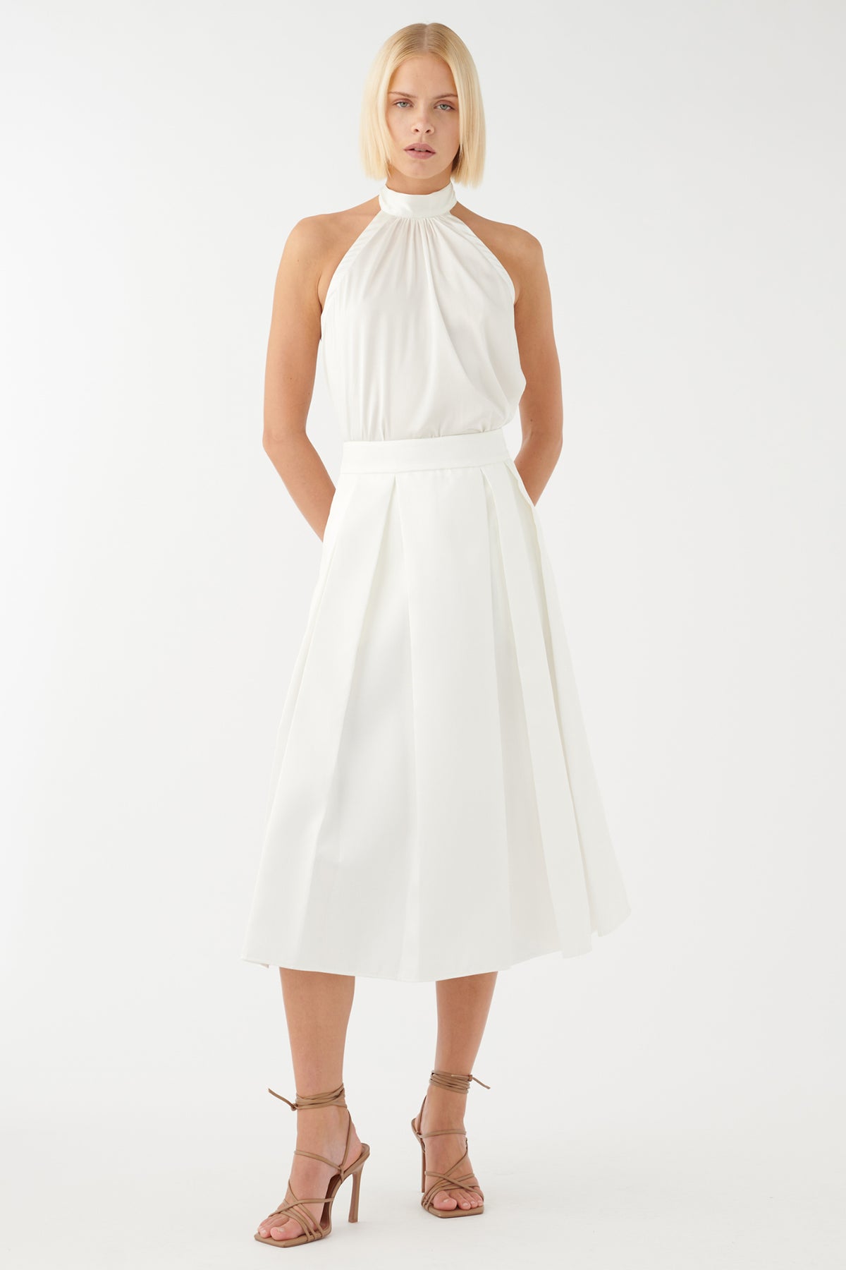 Dea Kudibal NikkiDEA 0700424 White Halterneck Top, full length styled view