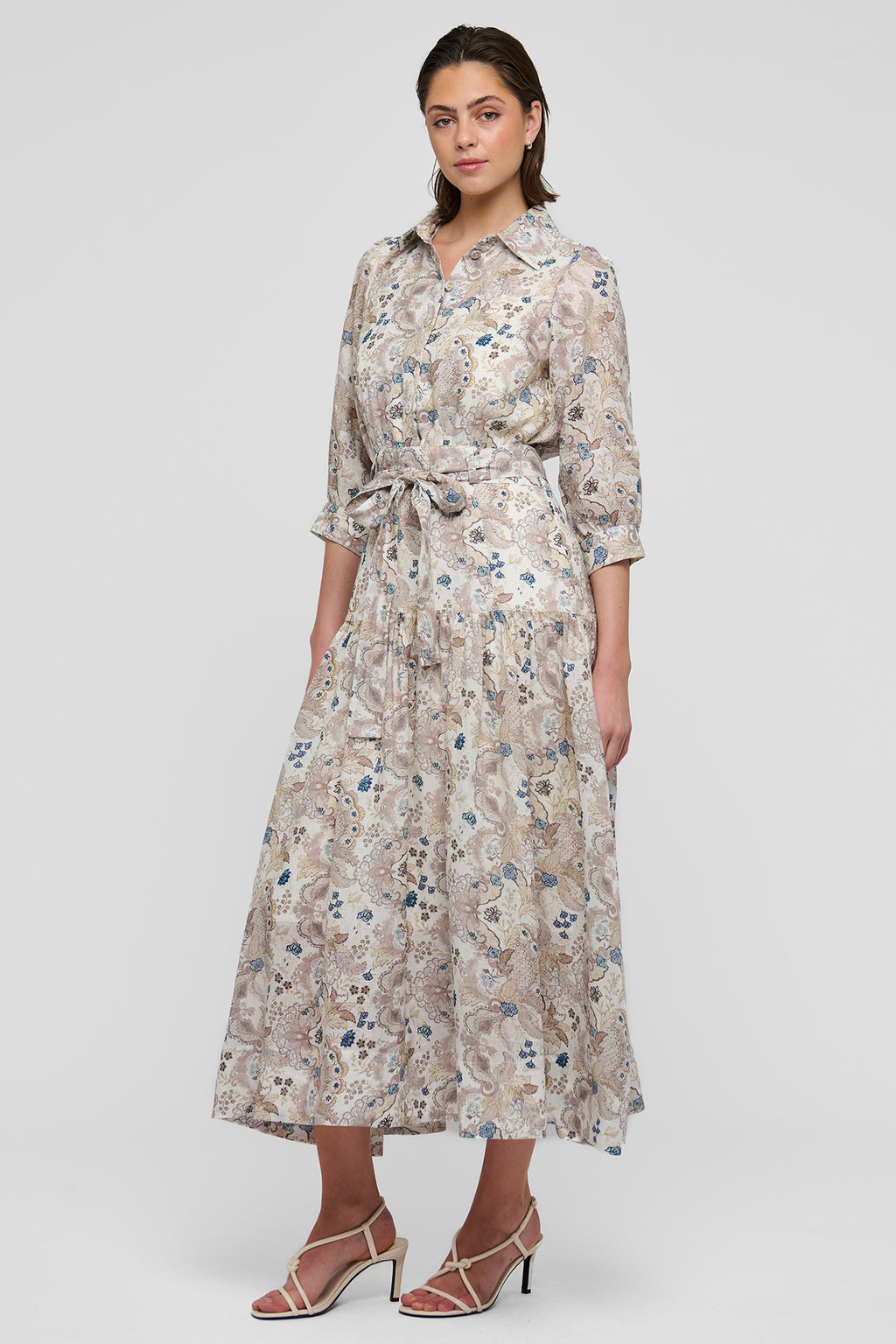 Dea Kudibal PalmaDEA NS 1390126 Biscotti Petite Fleur Print Collar Dress