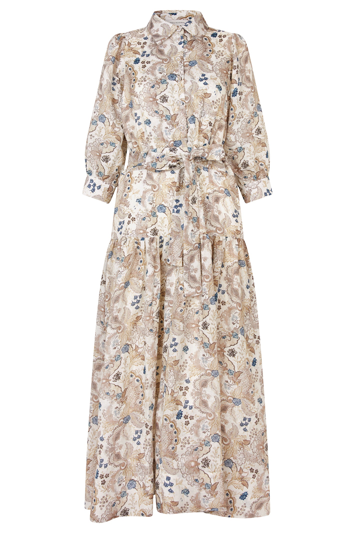Dea Kudibal PalmaDEA NS 1390126 Biscotti Petite Fleur Print Collar Dress