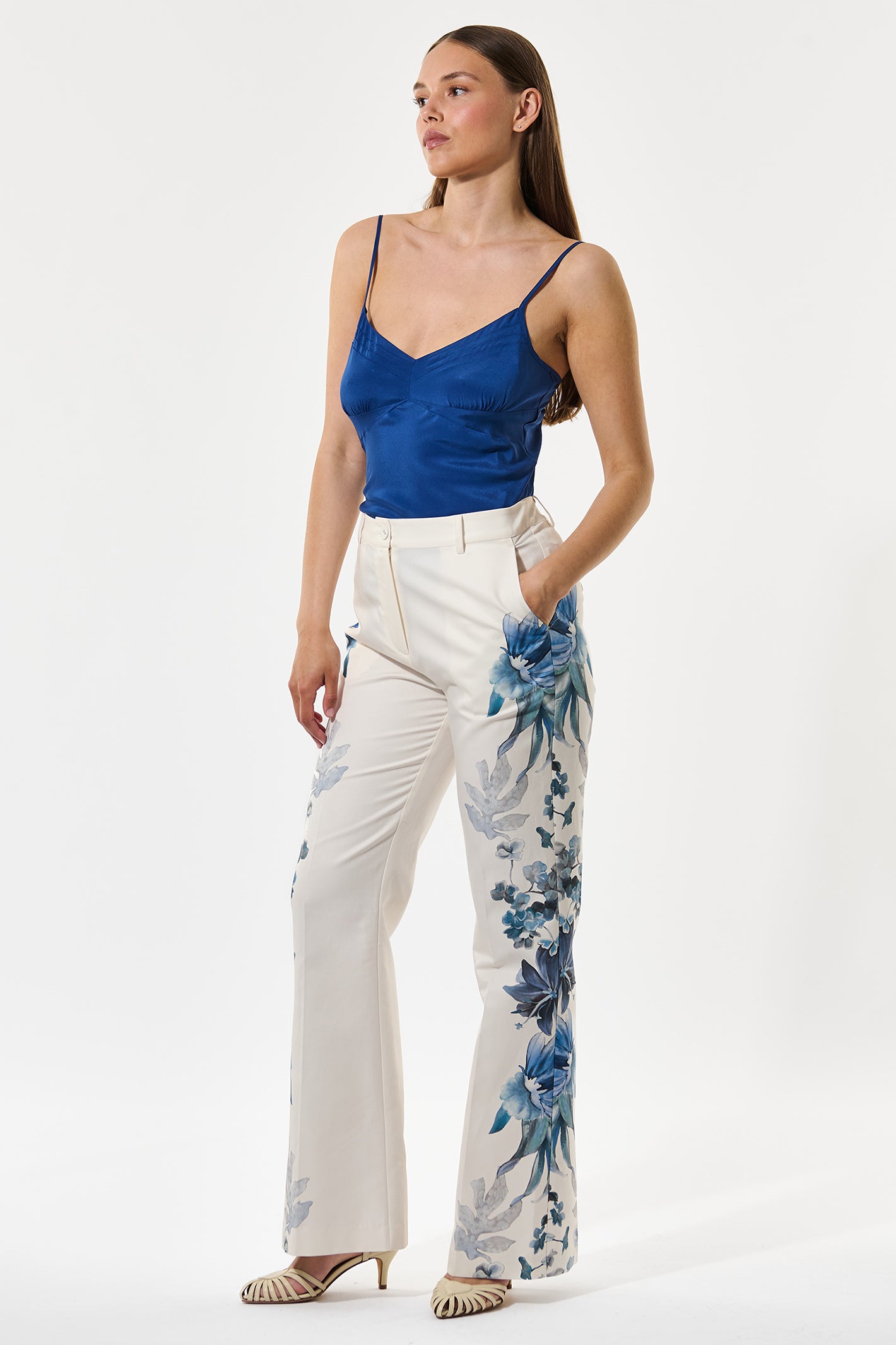 Dea Kudibal RihannaDEA 0150126 Belladonna Midnight Cotton Silk Flared Trousers