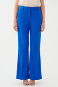 Dea Kudibal RihannaDea Electric Blue Flared Trousers 1420124, front view waist to hem