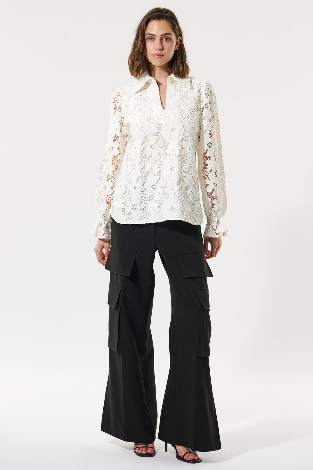 Dea Kudibal RikkaDEA 0570125 Natural White Lace Blouse, full length view