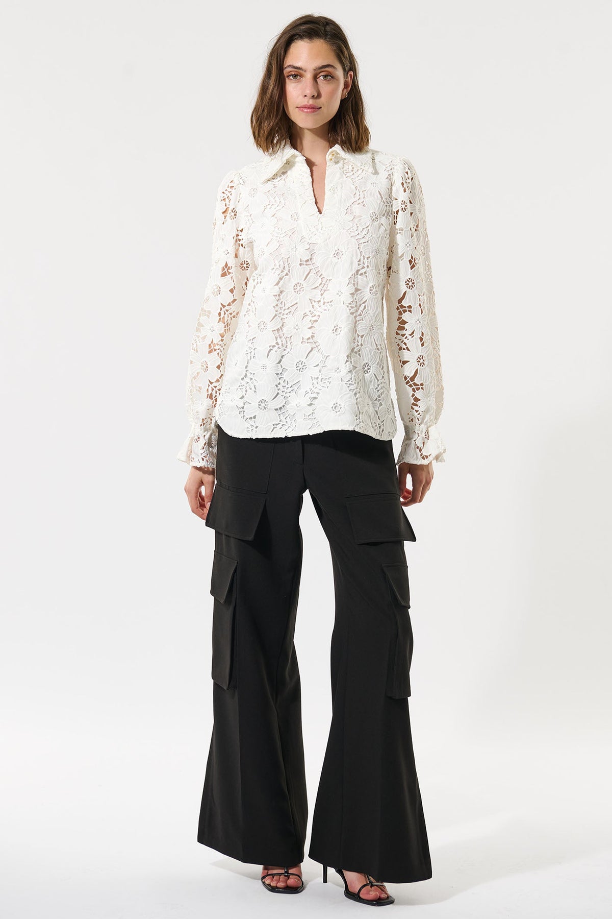 Dea Kudibal RikkaDEA 0570125 Natural White Lace Blouse, full length view