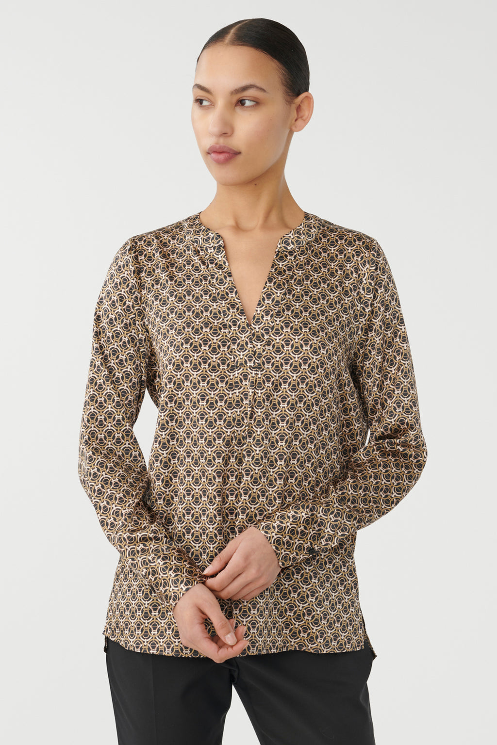 Dea Kudibal Santena 1041023 Stellarum Brown Print Shirt, front view