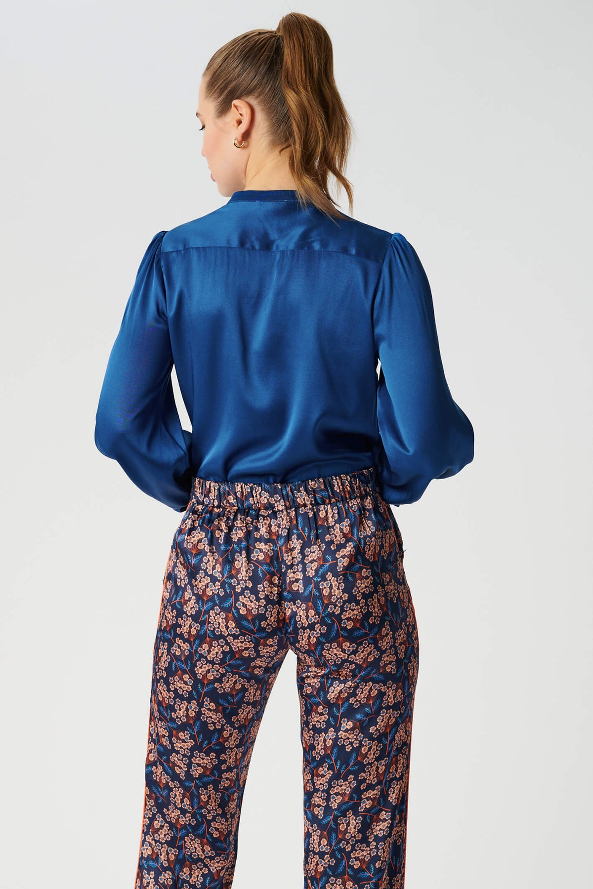 Dea Kudibal Stacy 23-1022-2060 Blue Pacific Silk Blouse, back view