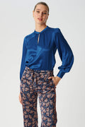 Dea Kudibal Stacy 23-1022-2060 Blue Pacific Silk Blouse, front view