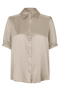 Dea Kudibal VioletaDEA 3510326 Buttermilk Beige Short Sleeve Shirt Blouse, product front view