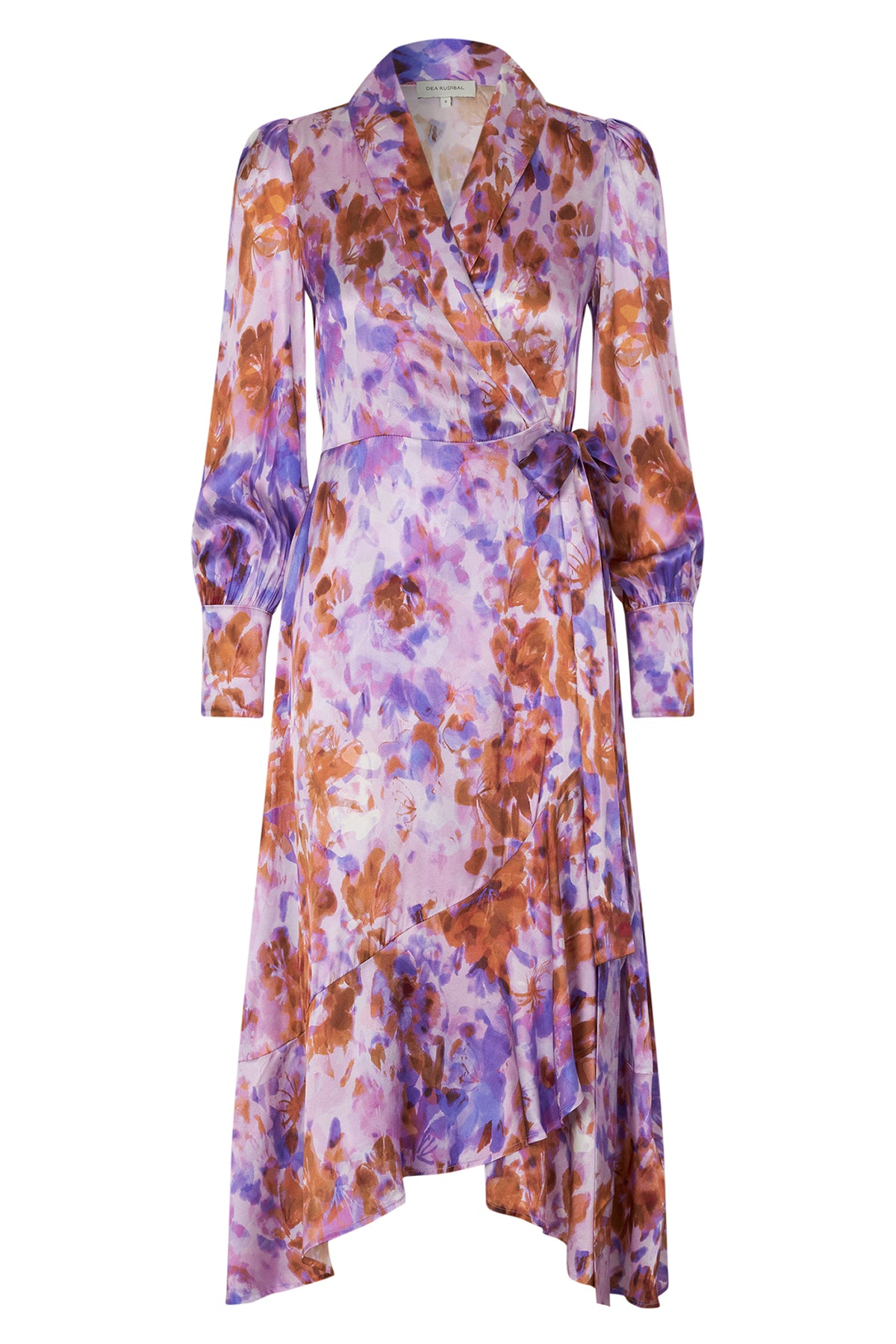 Dea Kudibal VitahDEA 1510724 Atlas Purple Print Silk Wrap Dress, product front view