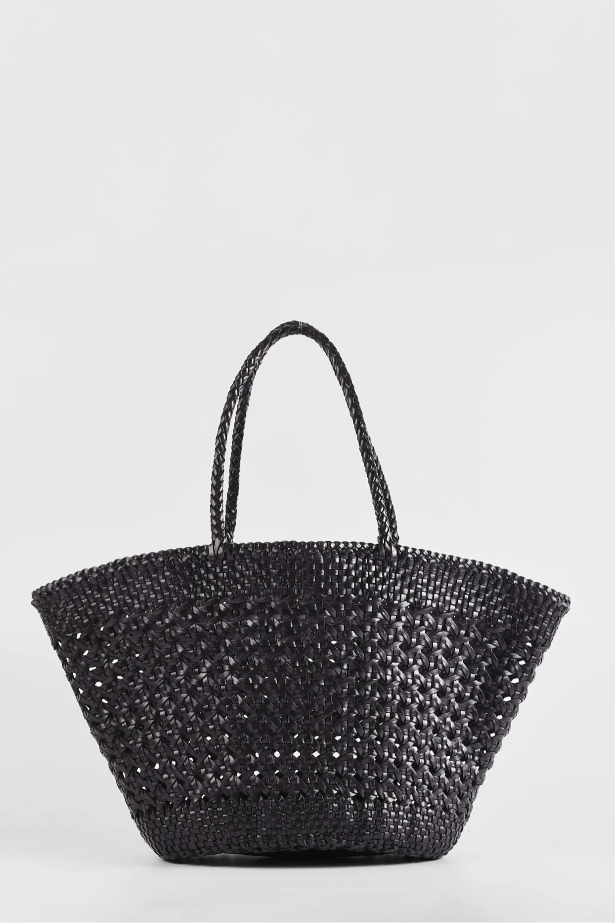 Ellyla Isla Black Woven Leather Basket Bag