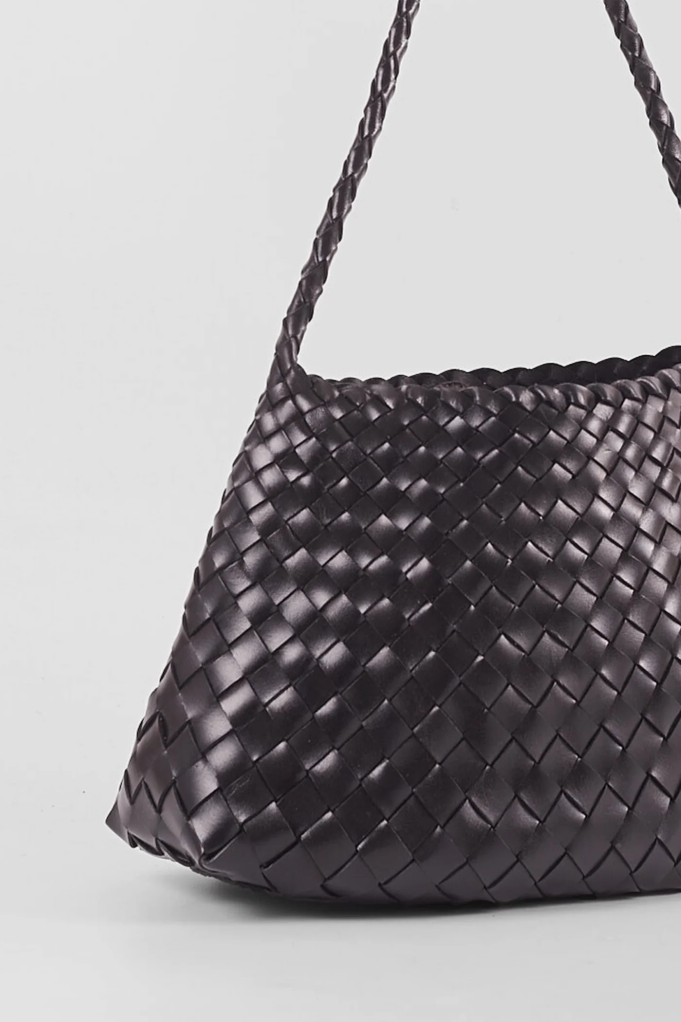 Ellyla Selina Black One Handle Woven Leather Bag