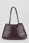 Ellyla Selina Espresso Woven Leather 2 Long Handles Bag