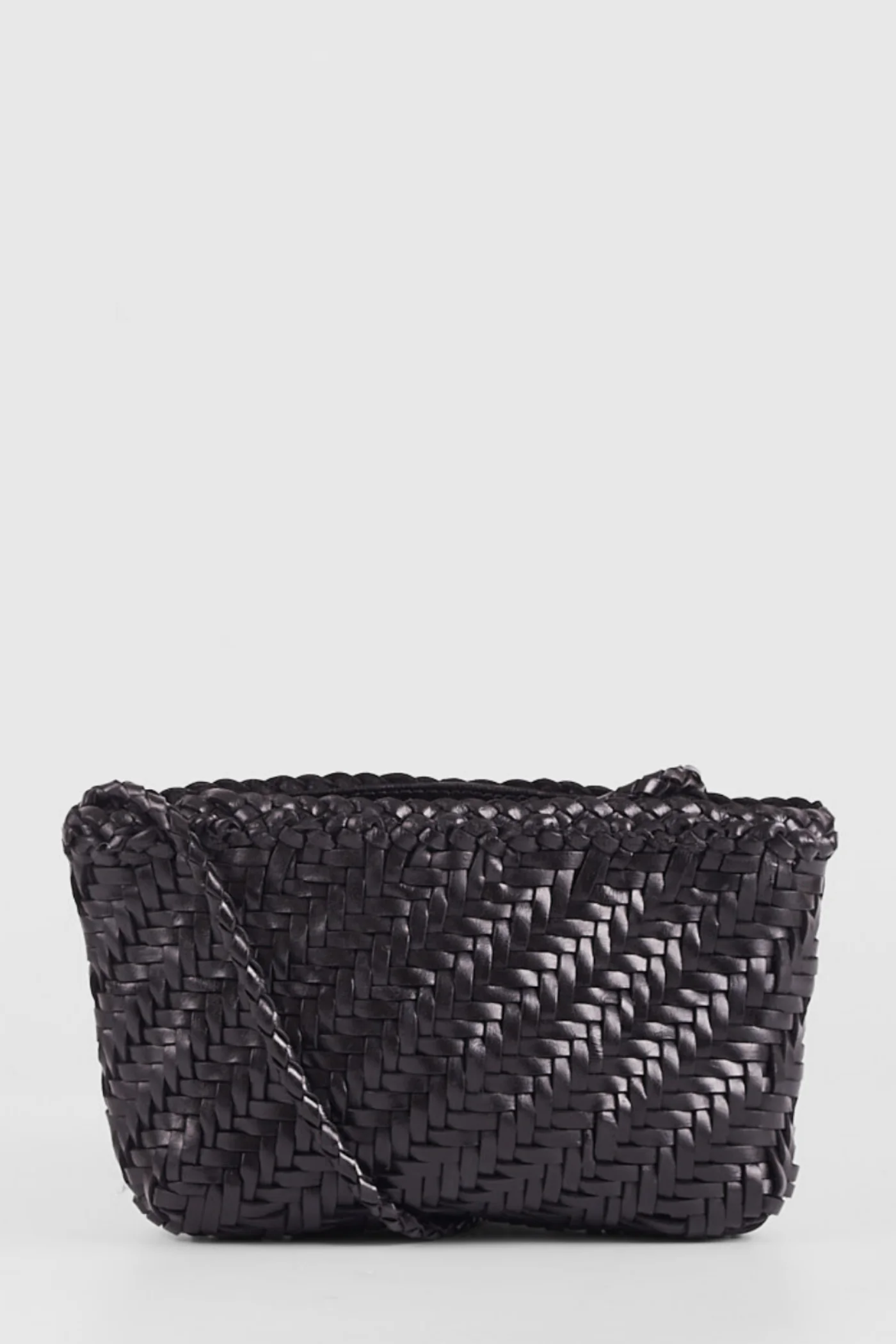 Ellyla Sia Black Woven Leather Crossbody Bag