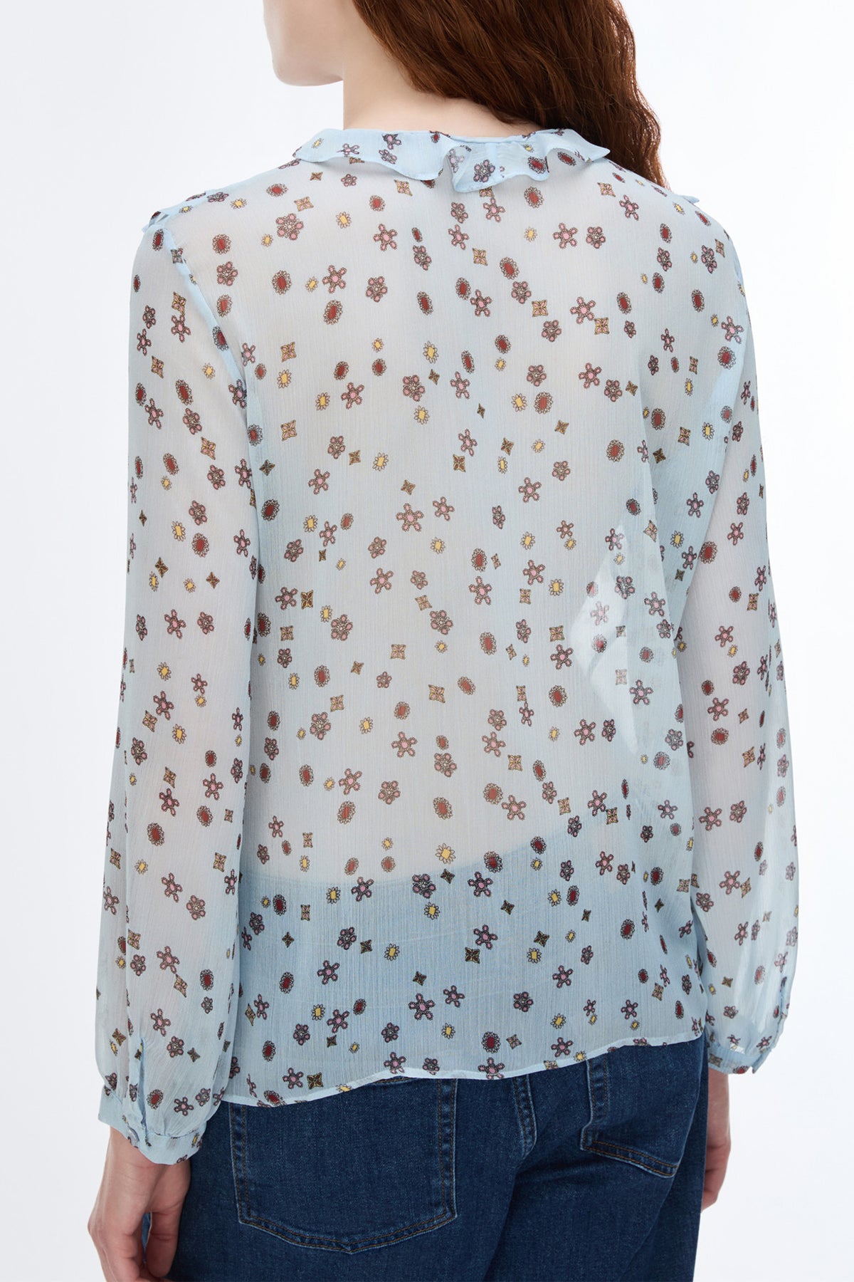 IBLUE IBLAEROSI Shirt Blue Pattern, back view