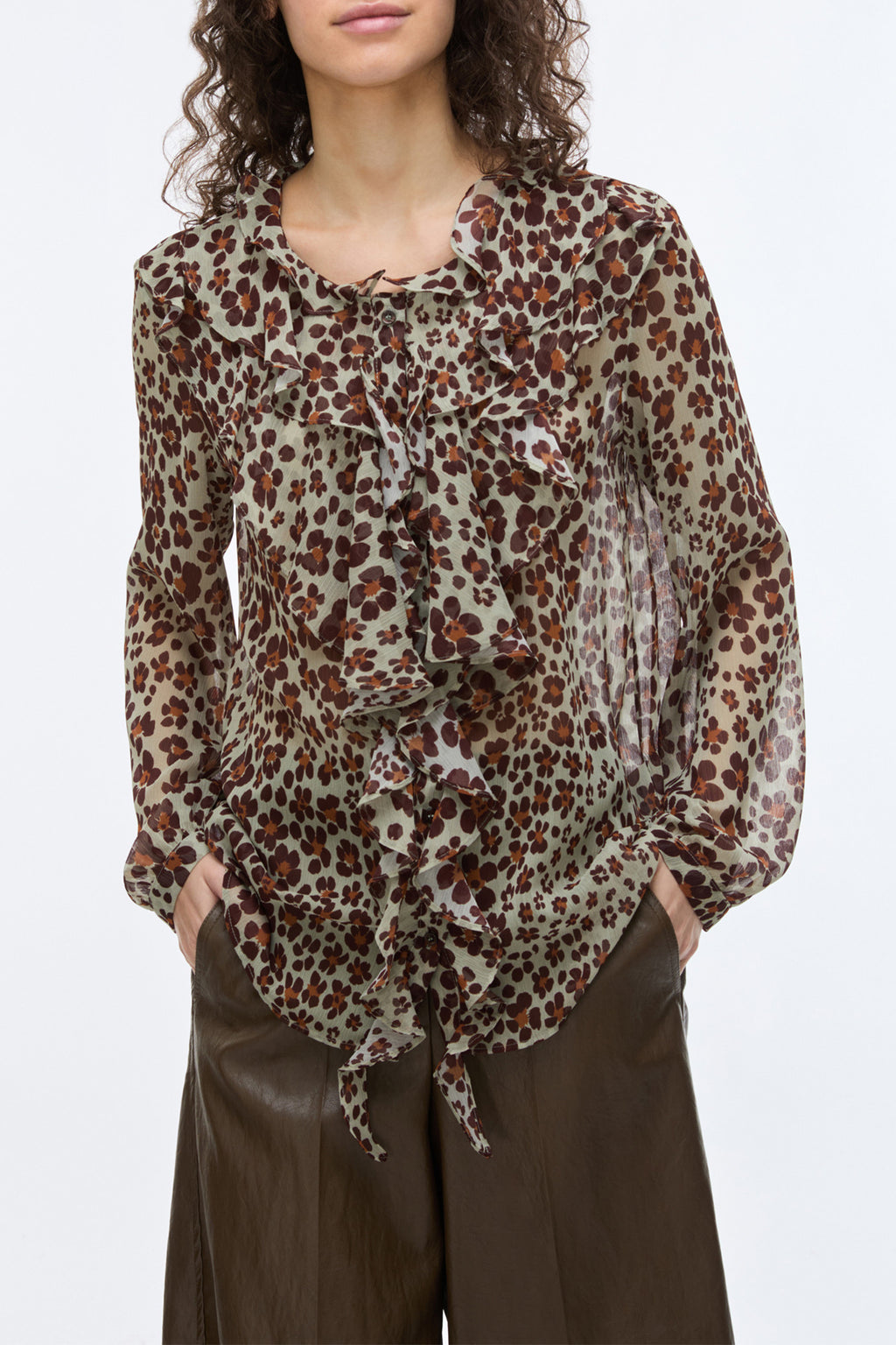 IBLUES IBLAEROSI Shirt Pattern sage green, front view
