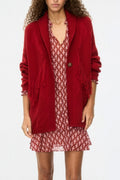 iBlues Iblepica 26173410212 Red Fringed Cardigan Jacket, front view
