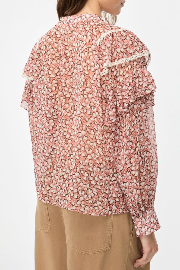 iBlues Iblmitico 26171110612 Multi Patterned Pink/Red Blouse, back view