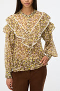iBlues Iblmitico 26171110612 Multi Floral Blouse Green/Pink, front view