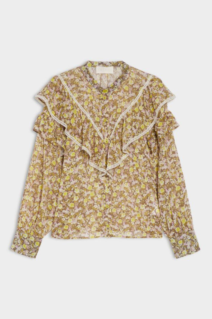 iBlues Iblmitico 26171110612 Multi Floral Blouse Green/Pink, packshot