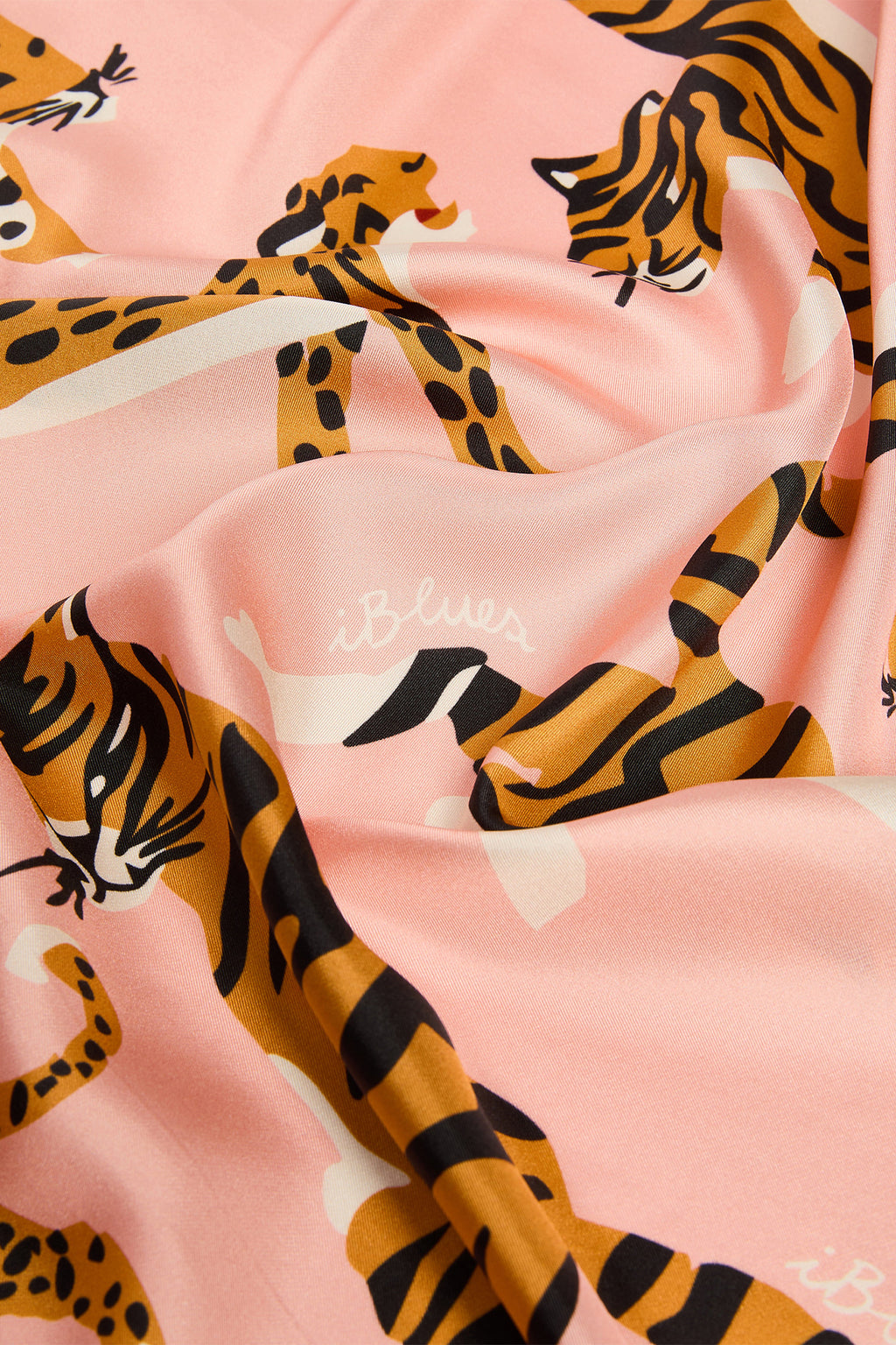 IBLUES IBLPALO Pink Tiger Scarf, silk print detail