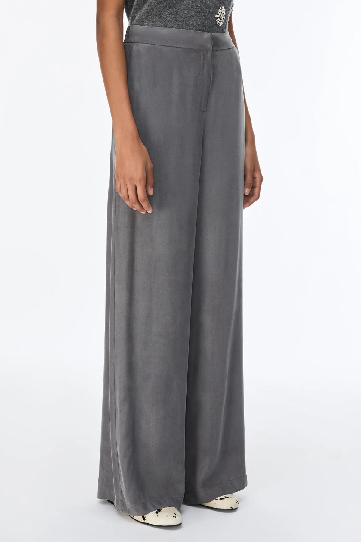 IBLUES IBLQUINTO Grey Long Trouser, front view