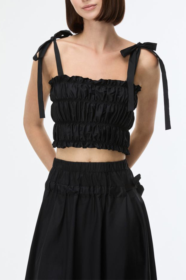 iBlues Ibltanga 26171611122 Black Tie Woven Top, front view