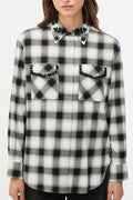 iBlues Iblveletta 26171110312 Diamante Embellished Black/White Check Shirt, front view