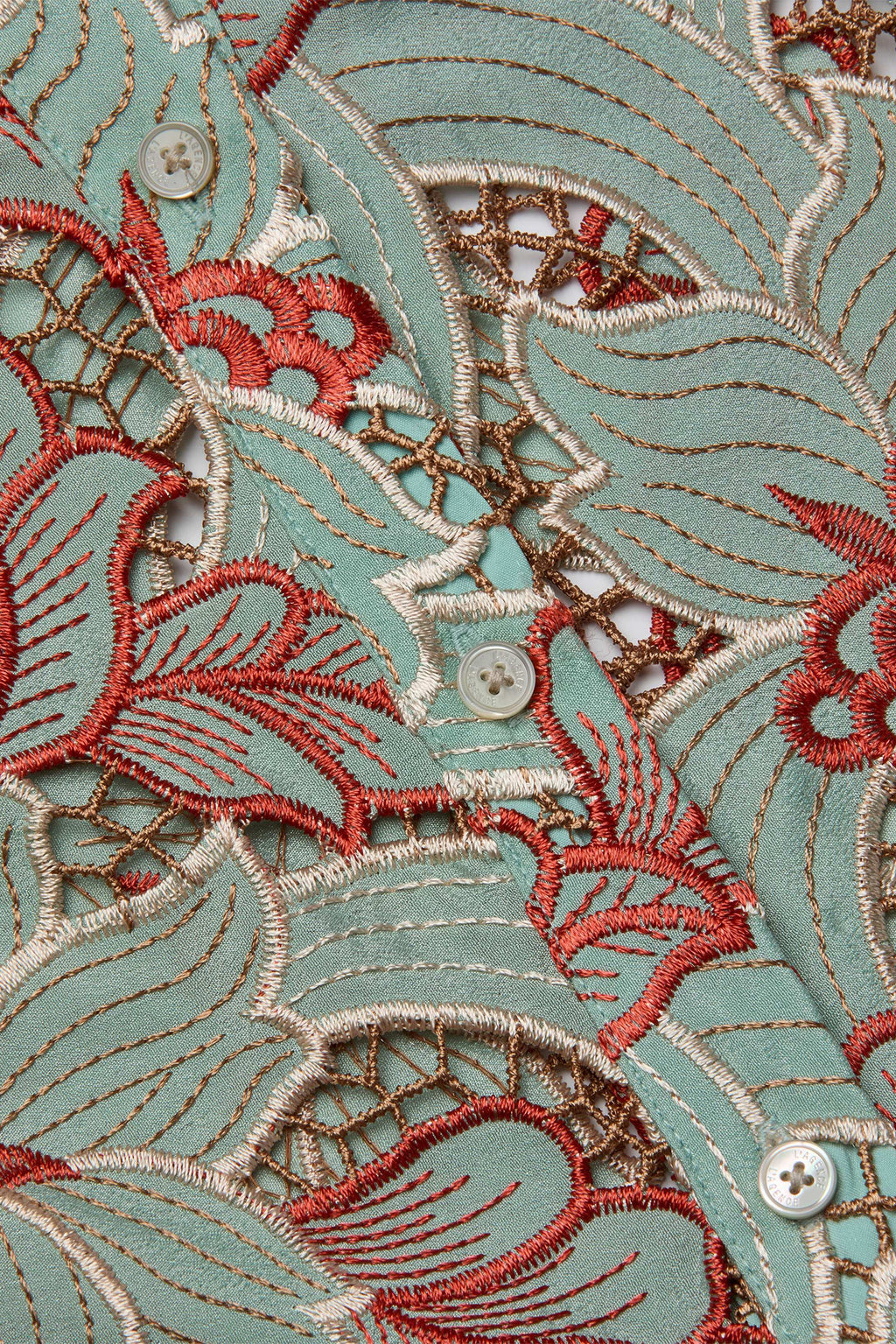 L'Agence 40639QCF Akemi Blue Eyelet Cropped Buttondown Blouse