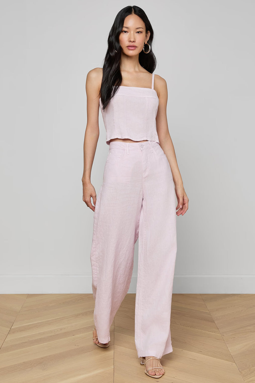 L'Agence Amara Icy Lilac Wide Leg Trousers 2986FLI
