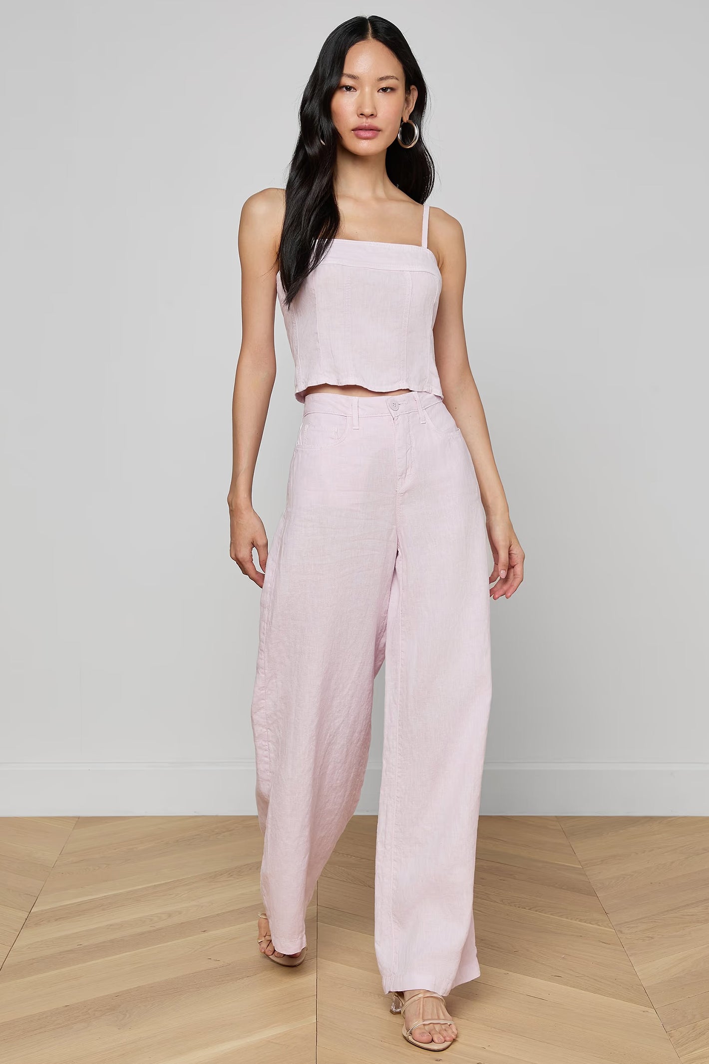 L'Agence Amara Icy Lilac Wide Leg Trousers 2986FLI
