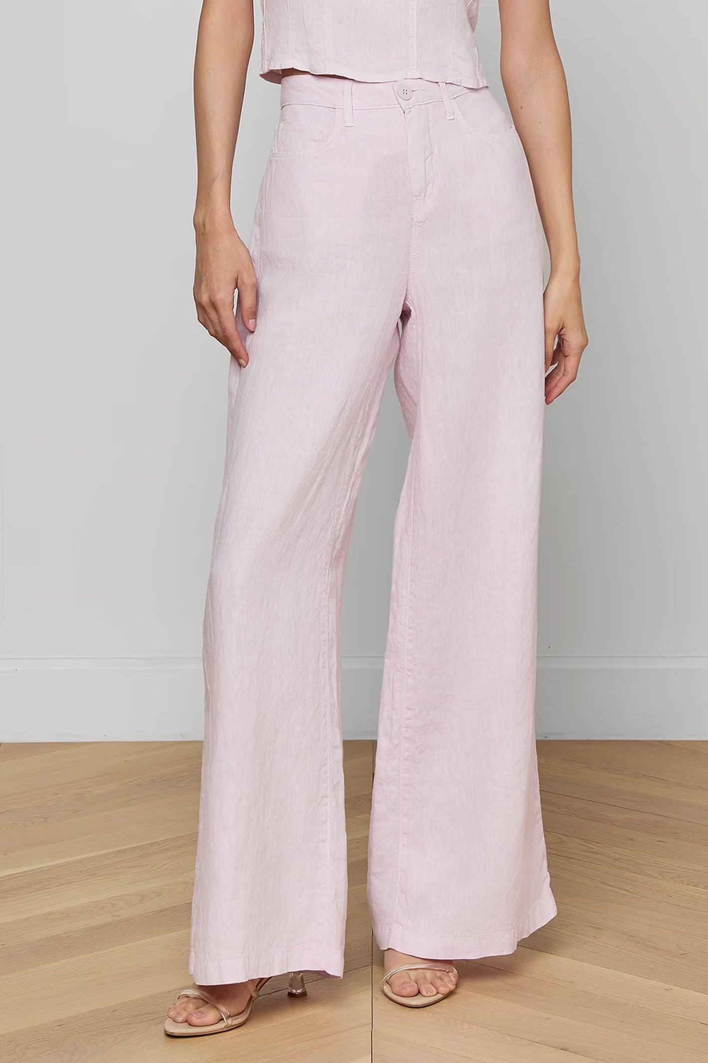 L'Agence Amara Icy Lilac Wide Leg Trousers 2986FLI