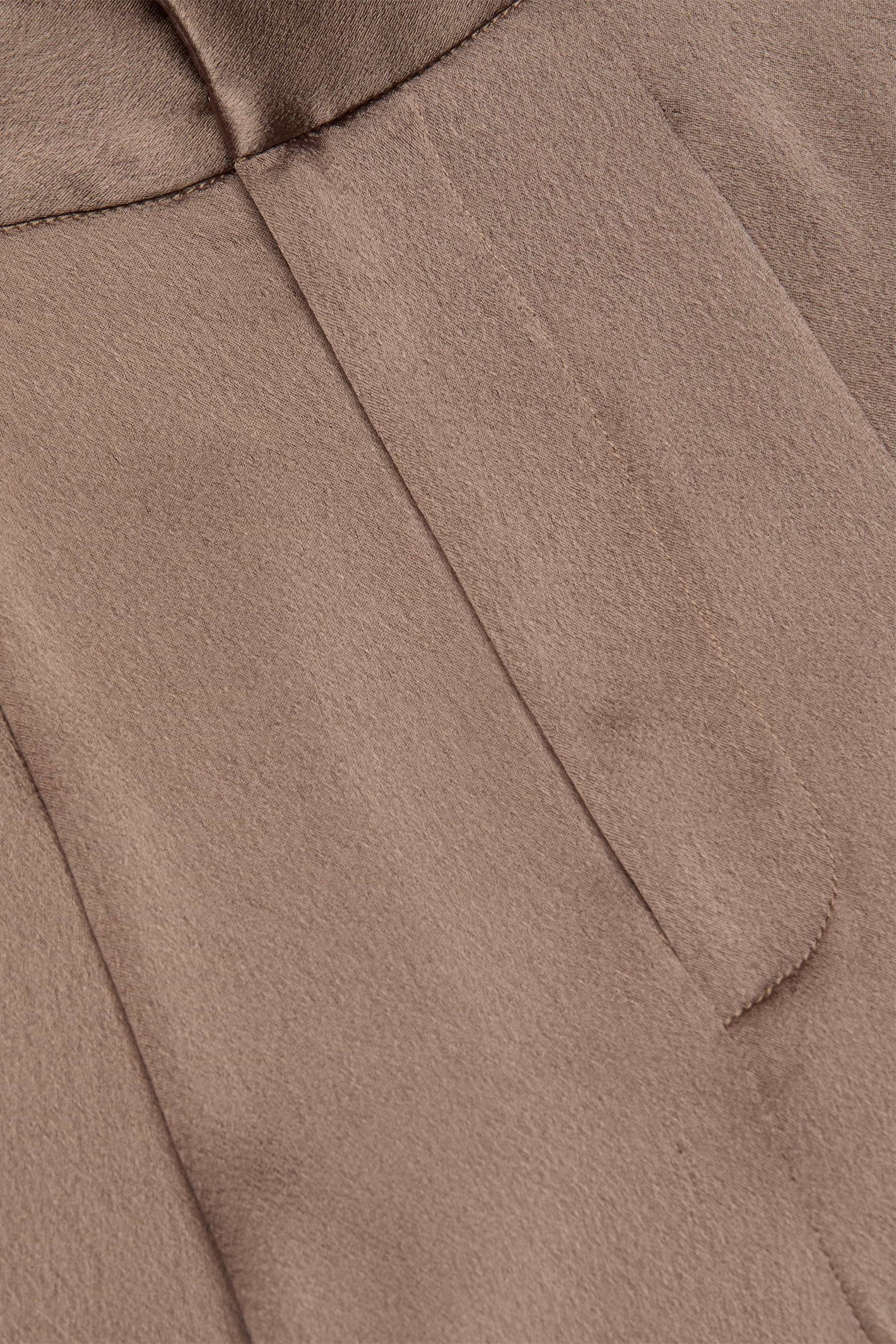 L'Agence Aubrie 2914CES Cardamom Brown Satin Wide Leg Trouser 0110 CRDS