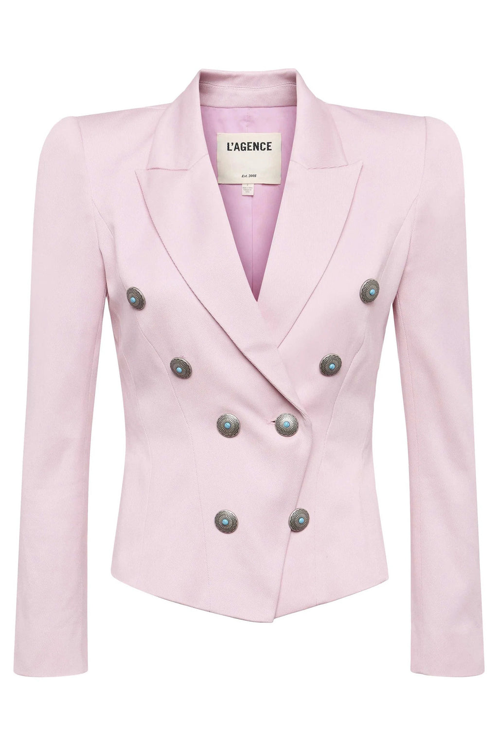 L'Agence Bethany Blush Pink Double Breasted Blazer 1772JTS2