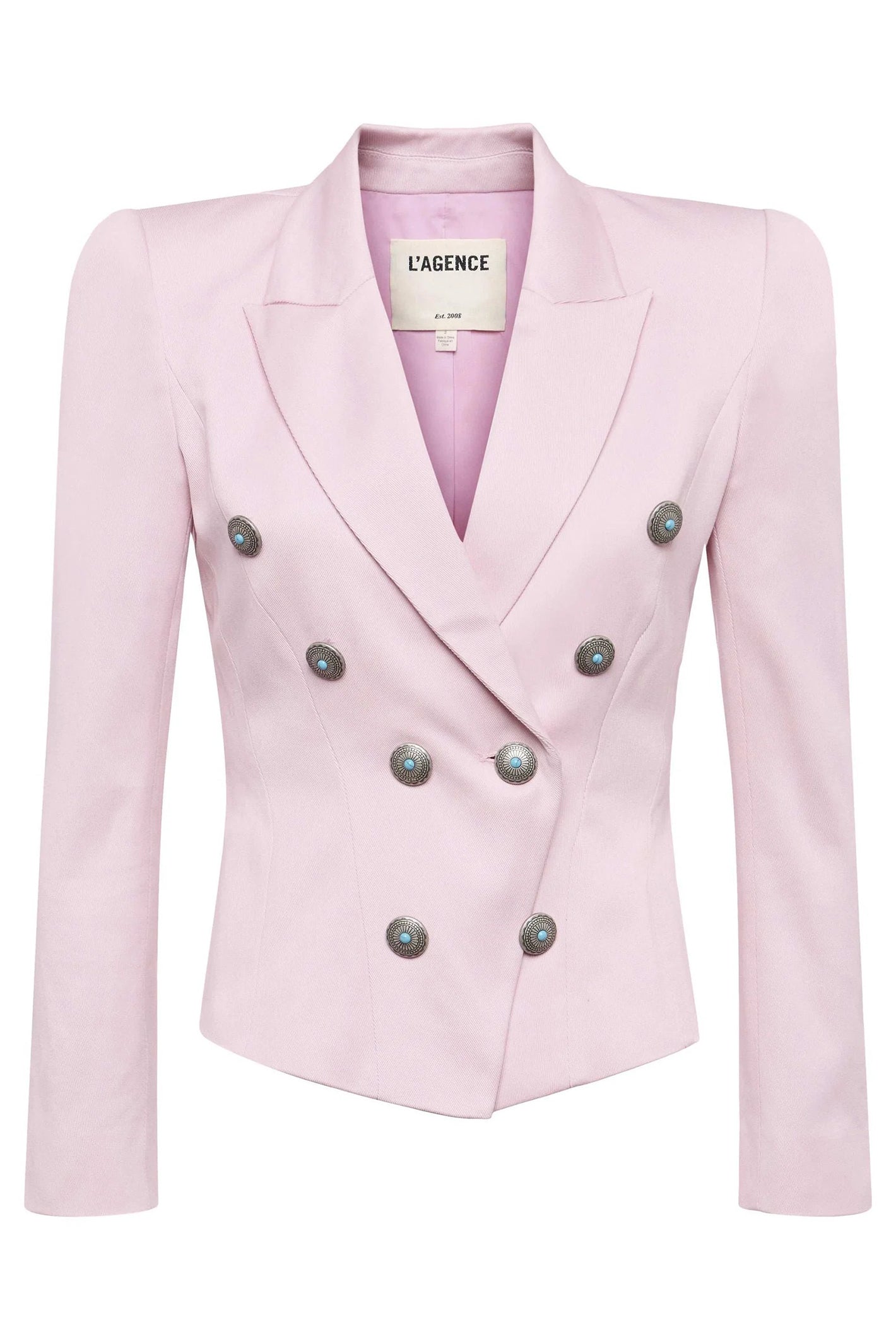 L'Agence Bethany Blush Pink Double Breasted Blazer 1772JTS2