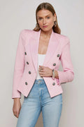L'Agence Bethany Blush Pink Double Breasted Blazer 1772JTS2