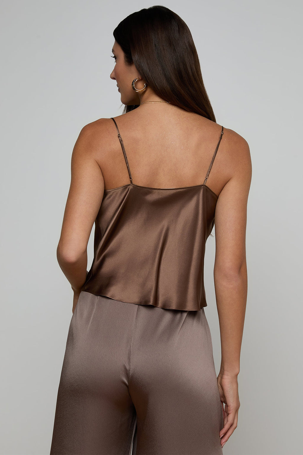 L'Agence Calista 40657CLW Cardamom  Brown Cowl Neck Silk Camisole 0120 CRDS