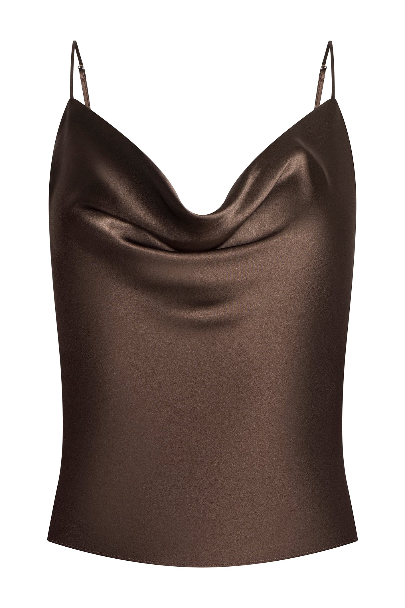 L'Agence Calista 40657CLW Cardamom  Brown Cowl Neck Silk Camisole 0120 CRDS