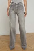 L'Agence Clayton Barron Grey Wide Leg Jeans 2790BLB-BARN