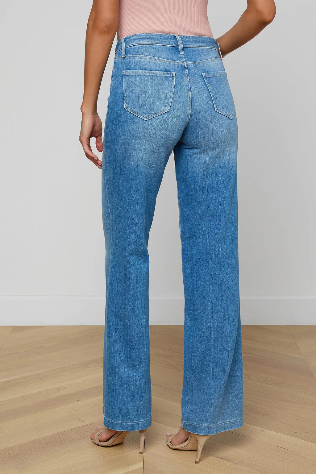 L'Agence Clayton Getty Blue Wide-Leg High Rise Jeans 2790RDM