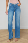 L'Agence Clayton Getty Blue Wide-Leg High Rise Jeans 2790RDM