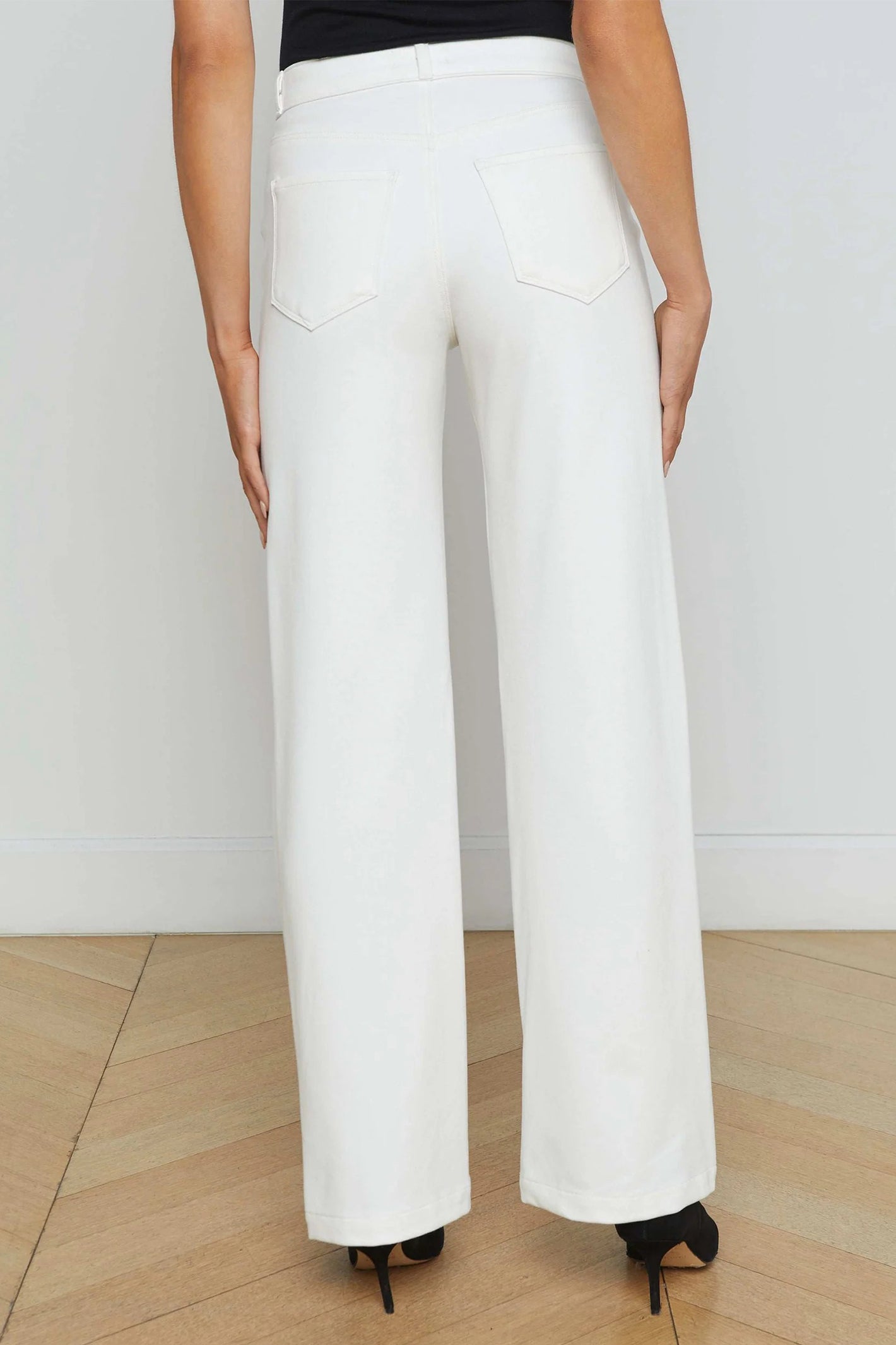 L'Agence Clayton Ivory Wide Leg High Rise Trousers 2790APTV-IVOR