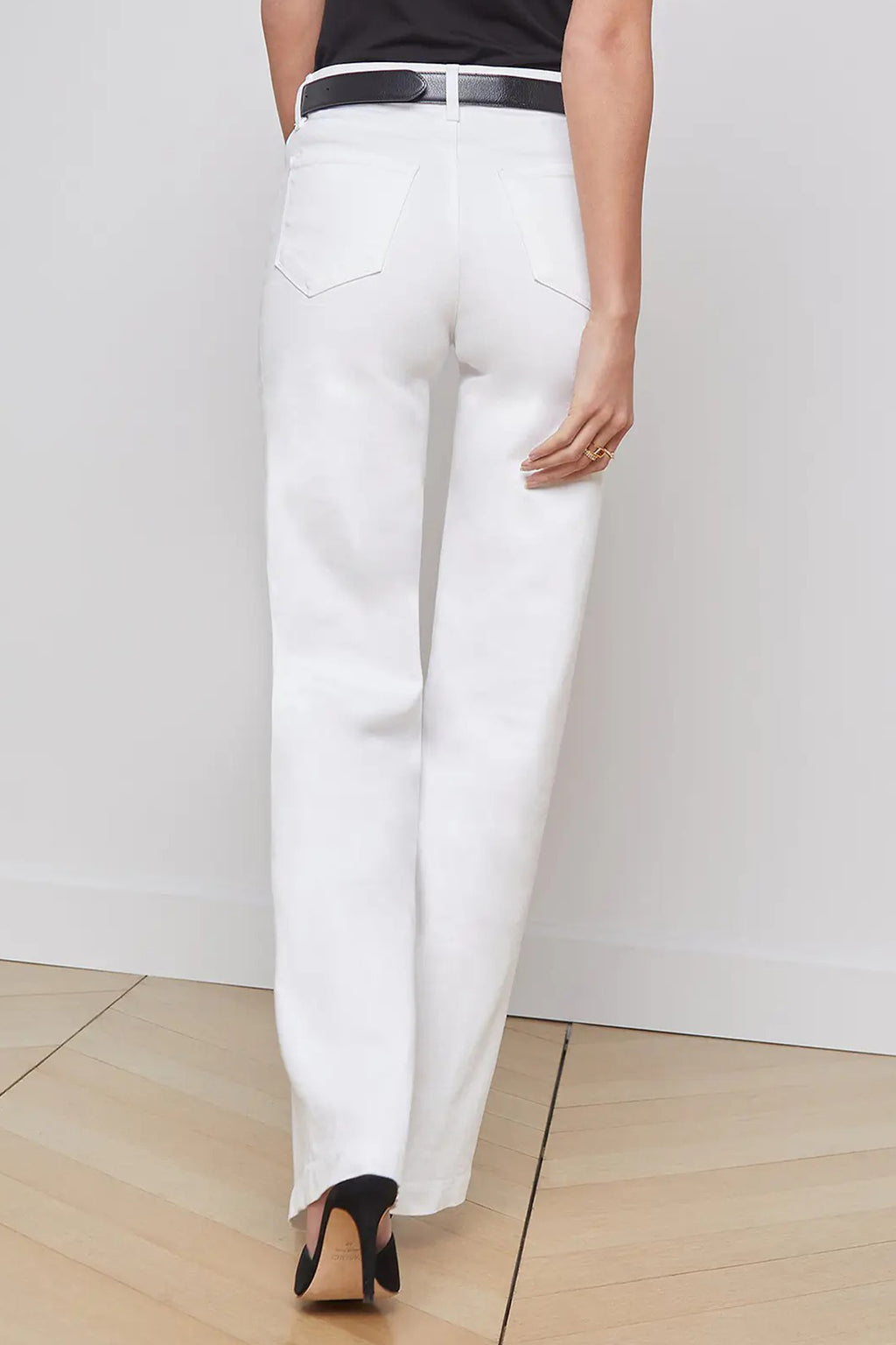 L'Agence Clayton Jeans White Wide Leg High Rise J2790 KBO Blanc