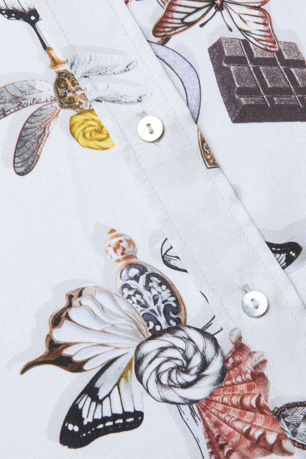 L'Agence Dani ecru multi lock butterfly print blouse at No.19 Boutique