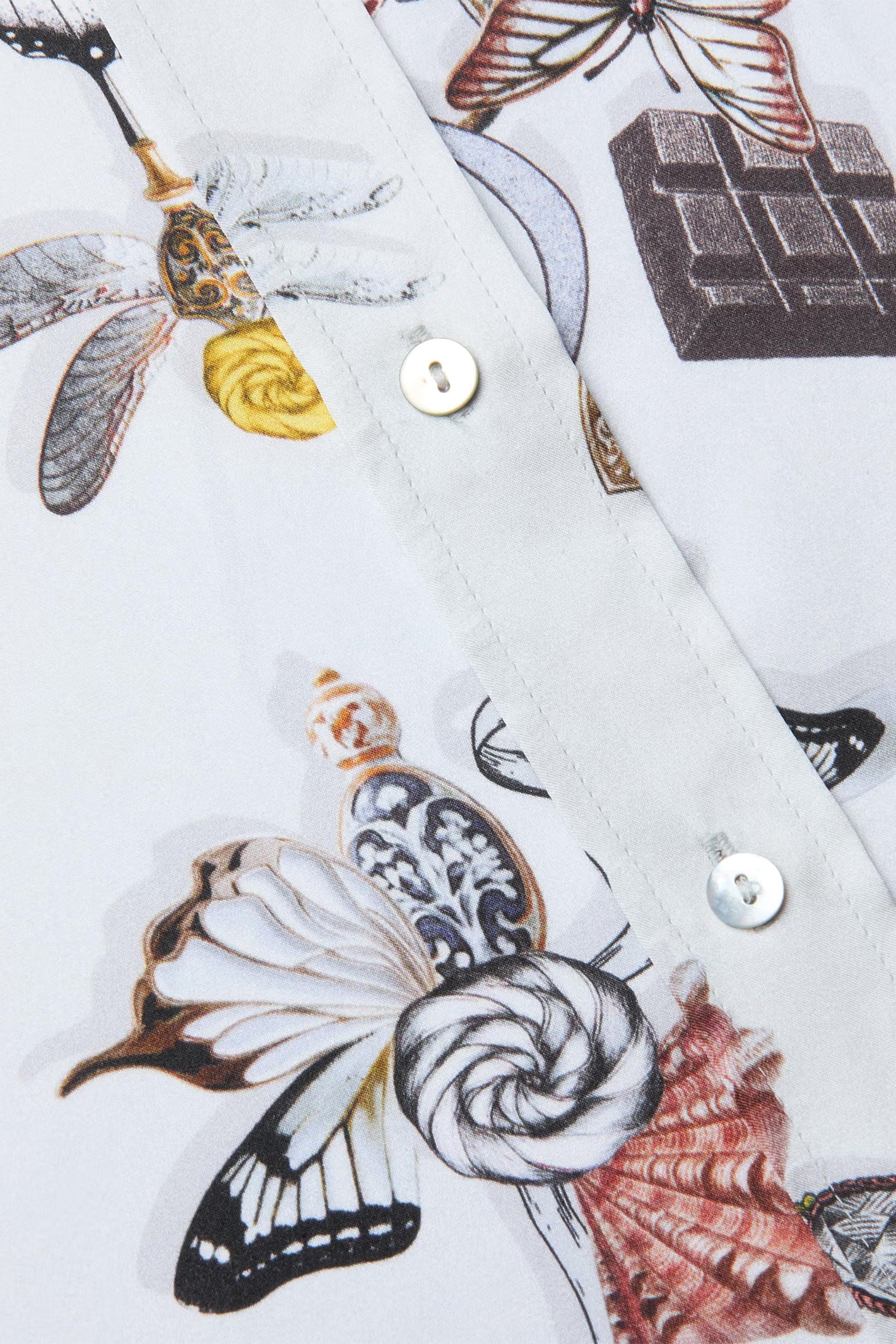 L'Agence Dani ecru multi lock butterfly print blouse at No.19 Boutique