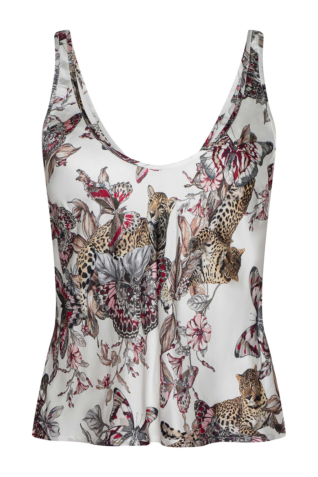 L'Agence Eddie 40828LMJ White Multi Butterfly Jungle Tank Top 0090 BJNL